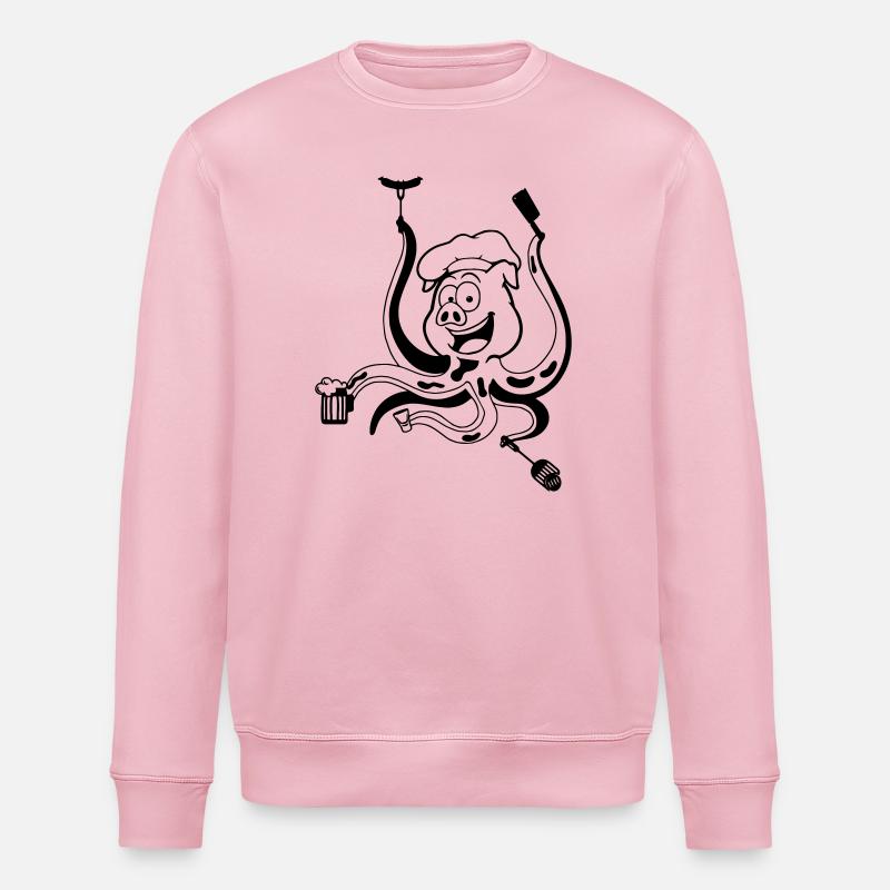 Gréement Grill Bacon - Sweat bio ROLLER Stanley/Stella Unisexe - rose pâle