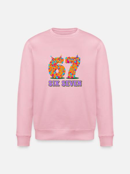 6 7 Meme Fasching & Karneval - Stanley/Stella Unisex Bio-Sweatshirt ROLLER - Hellrosa