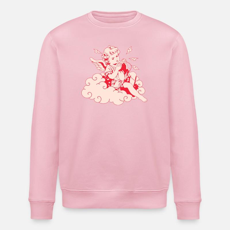 Angry Gaming Cherub – Lag Lightning - Stanley/Stella ROLLER Unisex Organic Sweatshirt - cotton pink