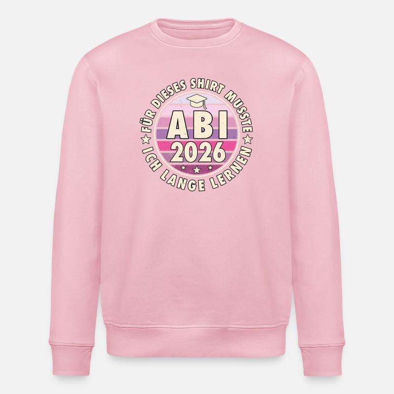 Abi 2026 Gymnasium Abitur Geschenkidee - Stanley/Stella Unisex Bio-Sweatshirt ROLLER - Hellrosa