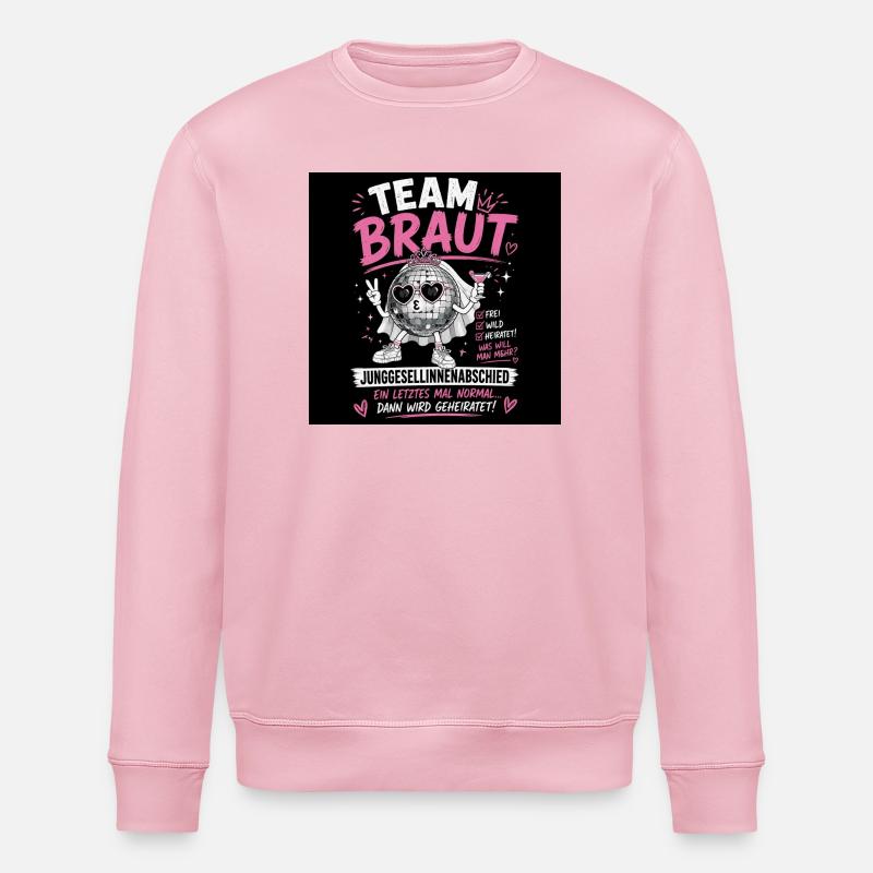 Team Braut Junggesellinnenabschied Disco - Stanley/Stella Unisex Bio-Sweatshirt ROLLER - Hellrosa