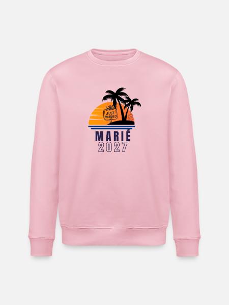 Marie 2027 Hochzeitsankündigung - Stanley/Stella Unisex Bio-Sweatshirt ROLLER - Hellrosa