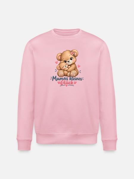 Mamas Kleines Glück Kuschelbär - Stanley/Stella Unisex Bio-Sweatshirt ROLLER - Hellrosa