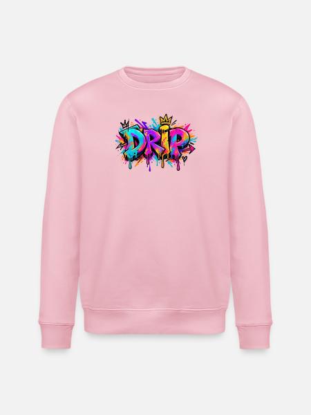 Tropf-Graffiti-Kranz - Stanley/Stella Unisex Bio-Sweatshirt ROLLER - Hellrosa