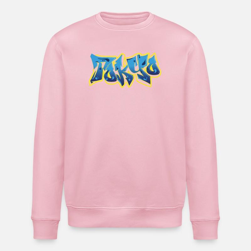 Cool Graffiti Tokyo Blue - Stanley/Stella ROLLER Unisex Organic Sweatshirt - cotton pink