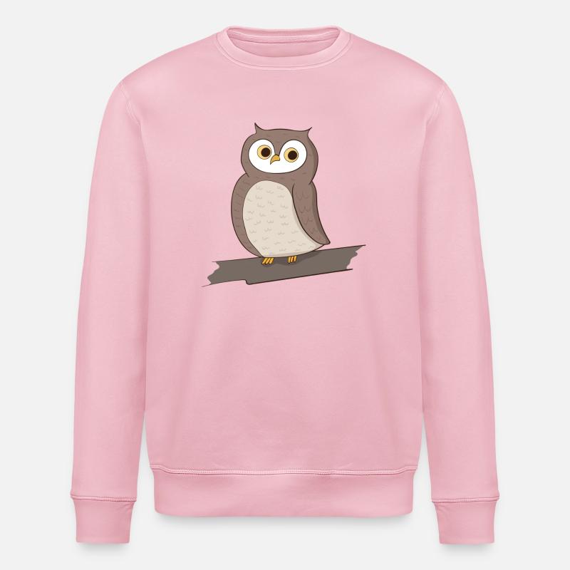 Eule Vogel - Stanley/Stella Unisex Bio-Sweatshirt ROLLER - Hellrosa