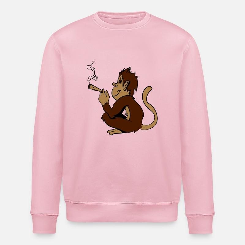 affe Weed Hanf - Stanley/Stella Unisex Bio-Sweatshirt ROLLER - Hellrosa