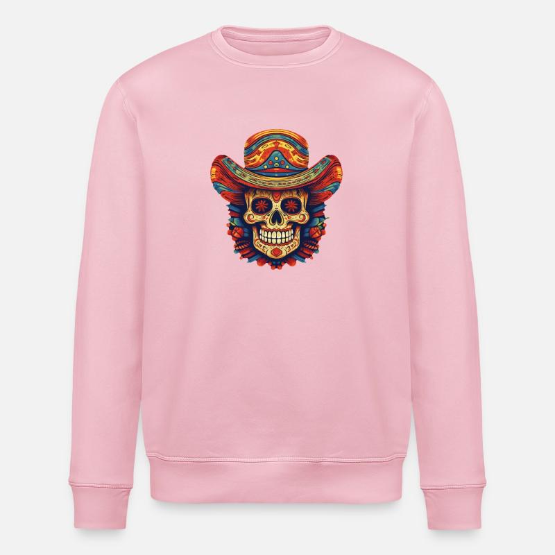 Cinco de Mayo Skull - Stanley/Stella Unisex Bio-Sweatshirt ROLLER - Hellrosa