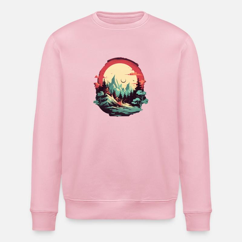 Landschaft - Stanley/Stella Unisex Bio-Sweatshirt ROLLER - Hellrosa