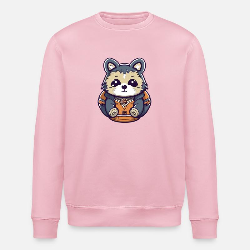 Waschbär - Kawaii Style - Stanley/Stella Unisex Bio-Sweatshirt ROLLER - Hellrosa