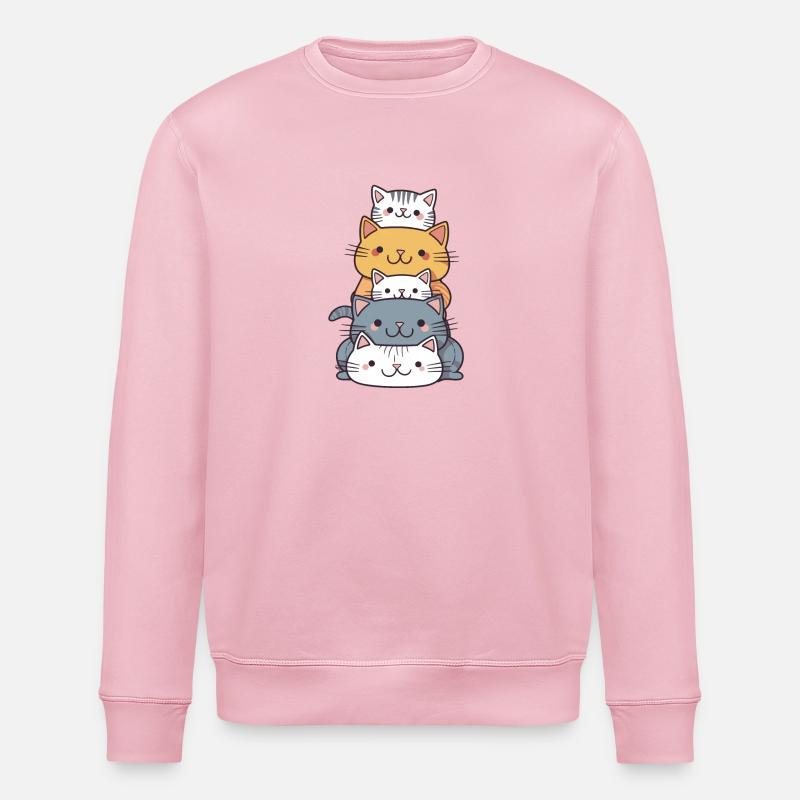 Katze - Kawaii Style - Stanley/Stella Unisex Bio-Sweatshirt ROLLER - Hellrosa