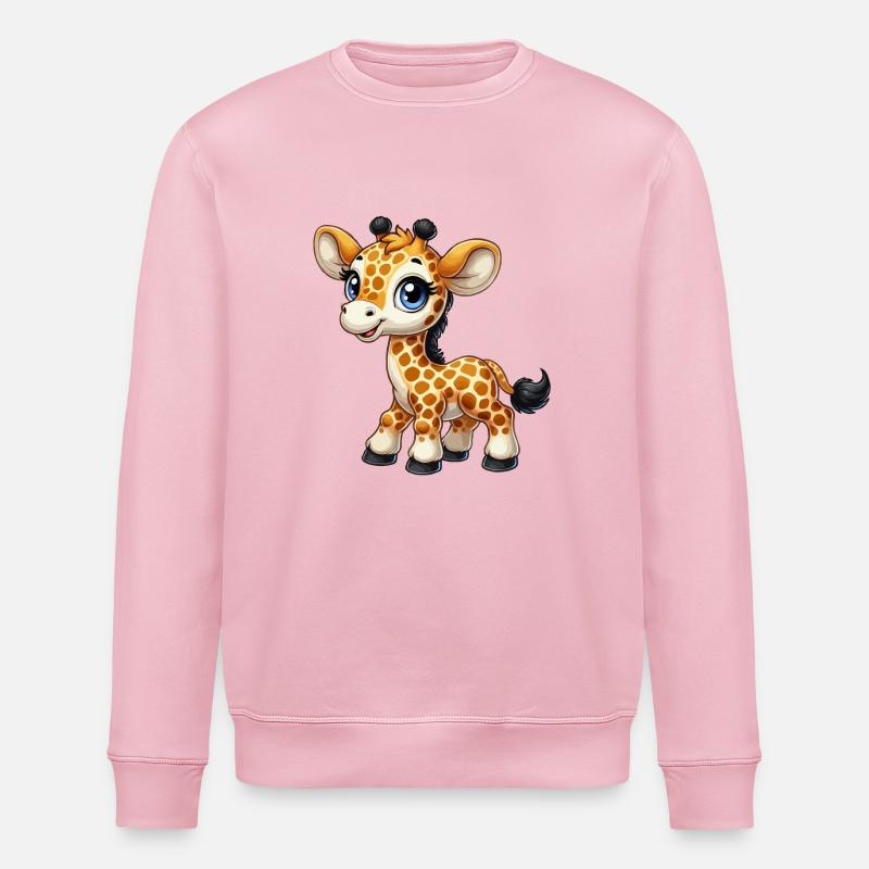 Mädchen Giraffe - Stanley/Stella Unisex Bio-Sweatshirt ROLLER - Hellrosa