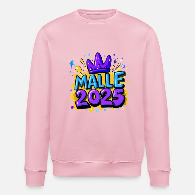 Malle 2025 Spruch Mallorca - Stanley/Stella Unisex Bio-Sweatshirt ROLLER - Hellrosa