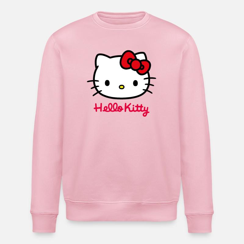 Hello Kitty Classic med Hello Kitty-bogstaver - Stanley/Stella økologisk unisex-sweatshirt ROLLER - lys rosa