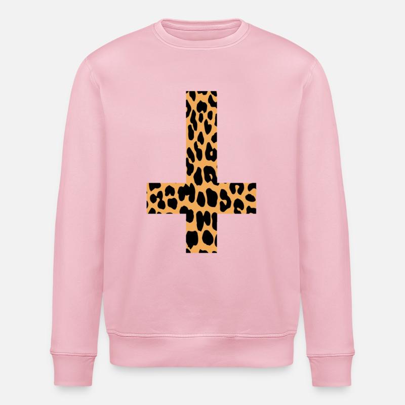 Cross Inverted Leopard - Sweat bio ROLLER Stanley/Stella Unisexe - rose pâle