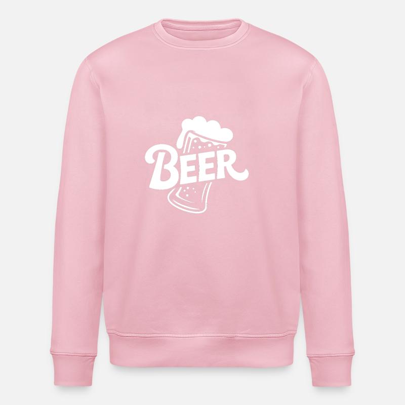 Beer - Funny Beer Logo Tshirt - Stanley/Stella ROLLER Unisex Organic Sweatshirt - cotton pink