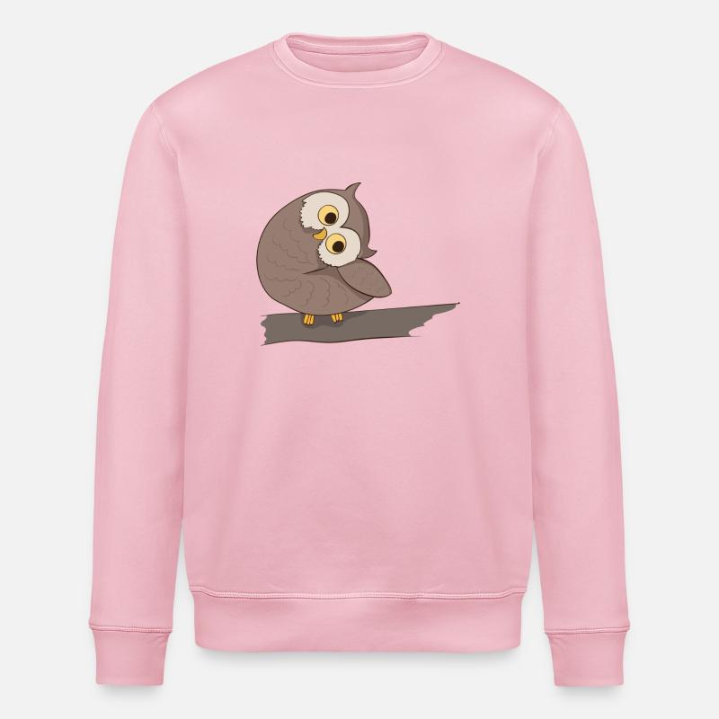 Uhu Eule Comic - Stanley/Stella Unisex Bio-Sweatshirt ROLLER - Hellrosa