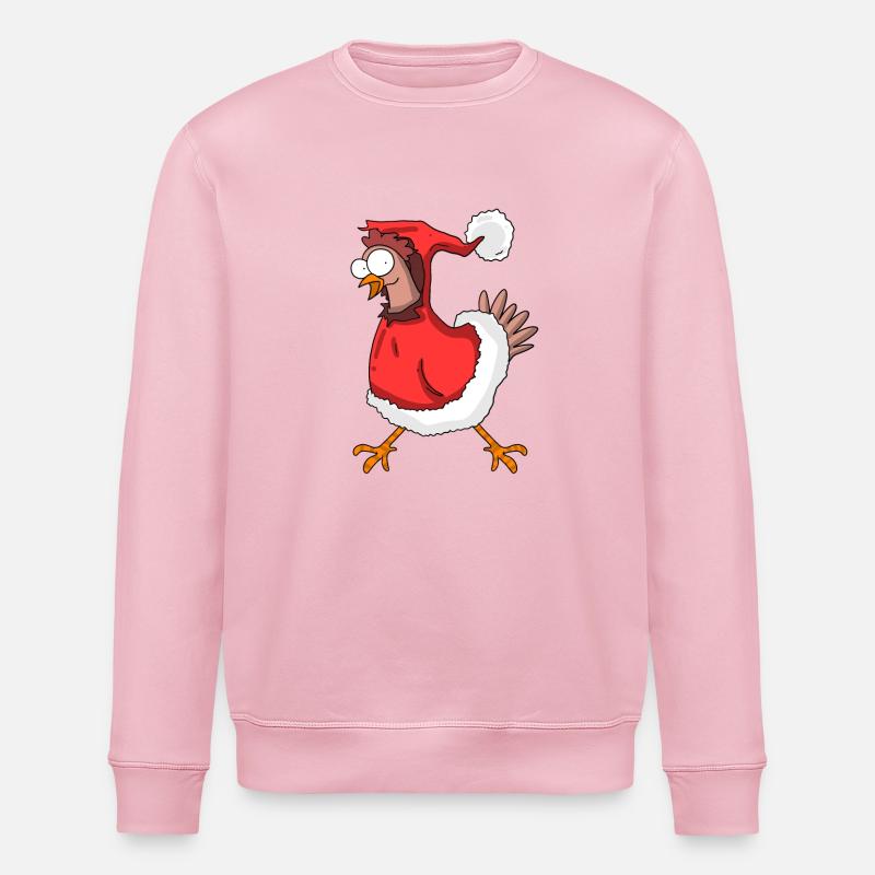 Christmas chicken - Stanley/Stella ROLLER Unisex Organic Sweatshirt - cotton pink