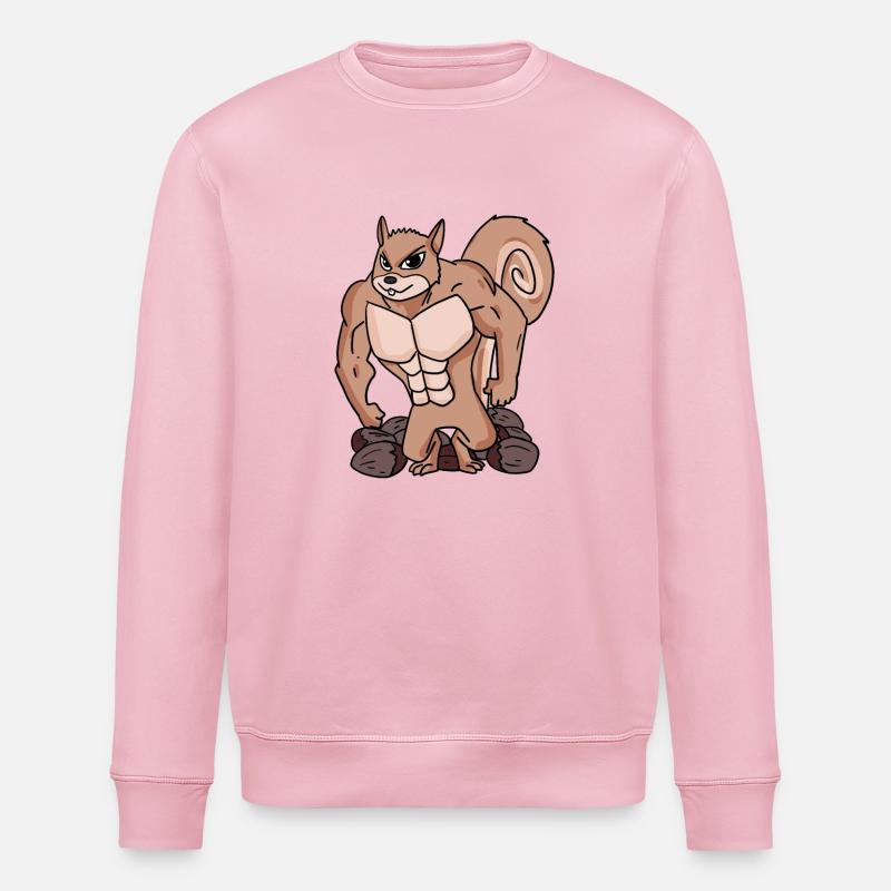 Eichhörnchen mit Muskeln - Stanley/Stella Unisex Bio-Sweatshirt ROLLER - Hellrosa