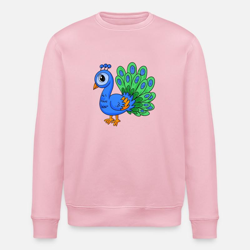 Peacock Bird - Stanley/Stella ROLLER Unisex Organic Sweatshirt - cotton pink