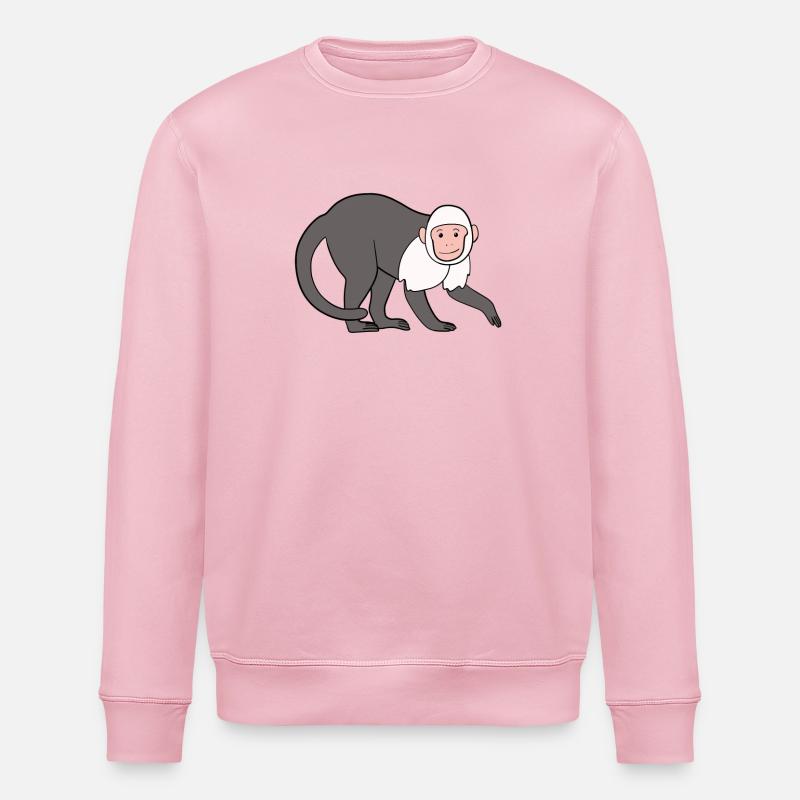 Capuchin Monkey Monkey - Stanley/Stella ROLLER Unisex Organic Sweatshirt - cotton pink