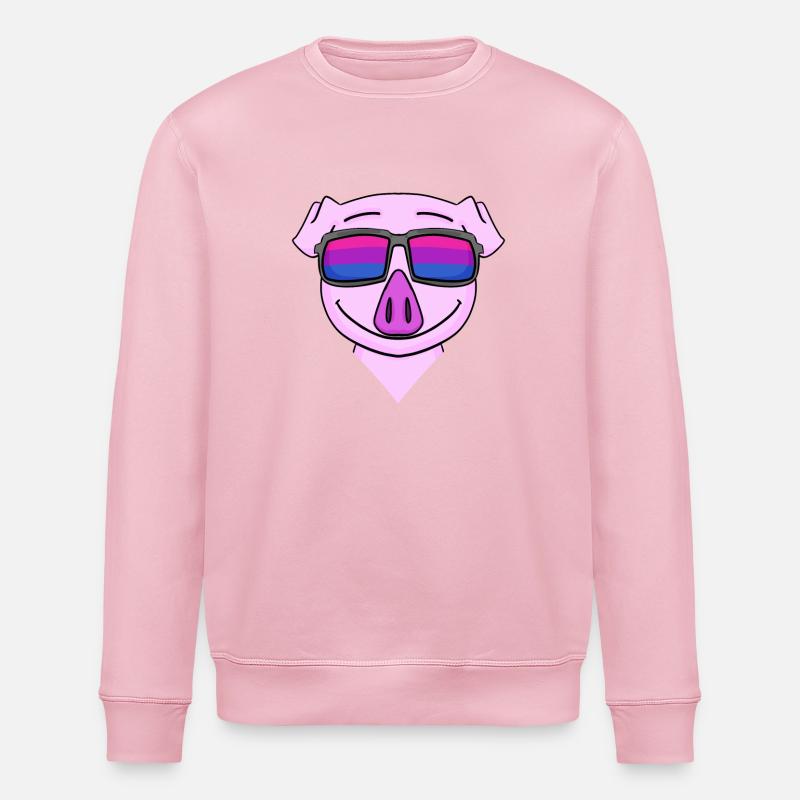 Bisexuell Schwein Geschenk - Stanley/Stella Unisex Bio-Sweatshirt ROLLER - Hellrosa