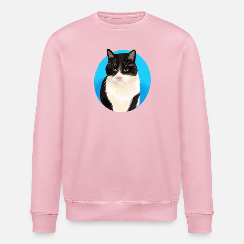 Noir Blanc Chat - Sweat bio ROLLER Stanley/Stella Unisexe - rose pâle