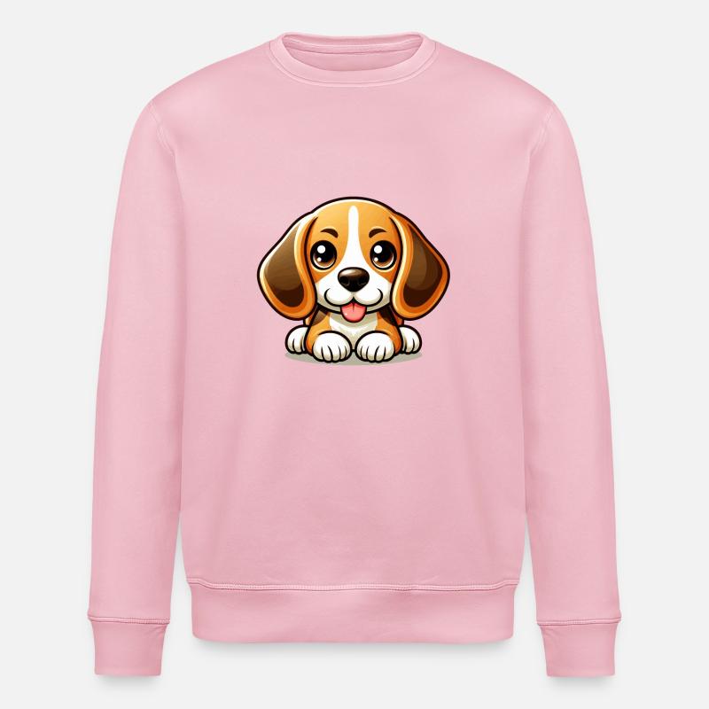 Niedlicher Beagle-Hund - Stanley/Stella Unisex Bio-Sweatshirt ROLLER - Hellrosa