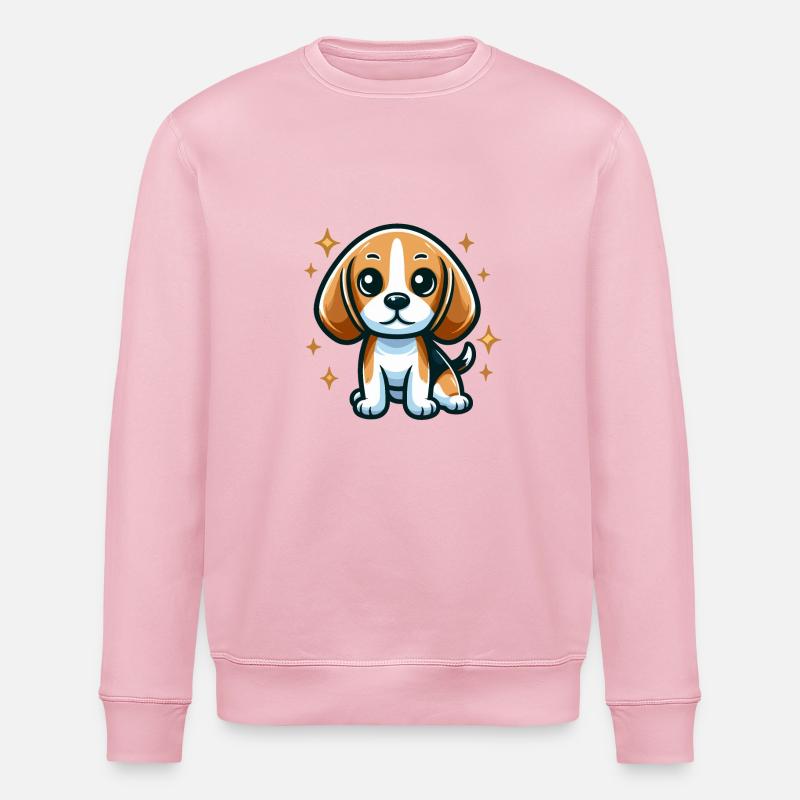 Beagle Chibi Hund - Stanley/Stella Unisex Bio-Sweatshirt ROLLER - Hellrosa