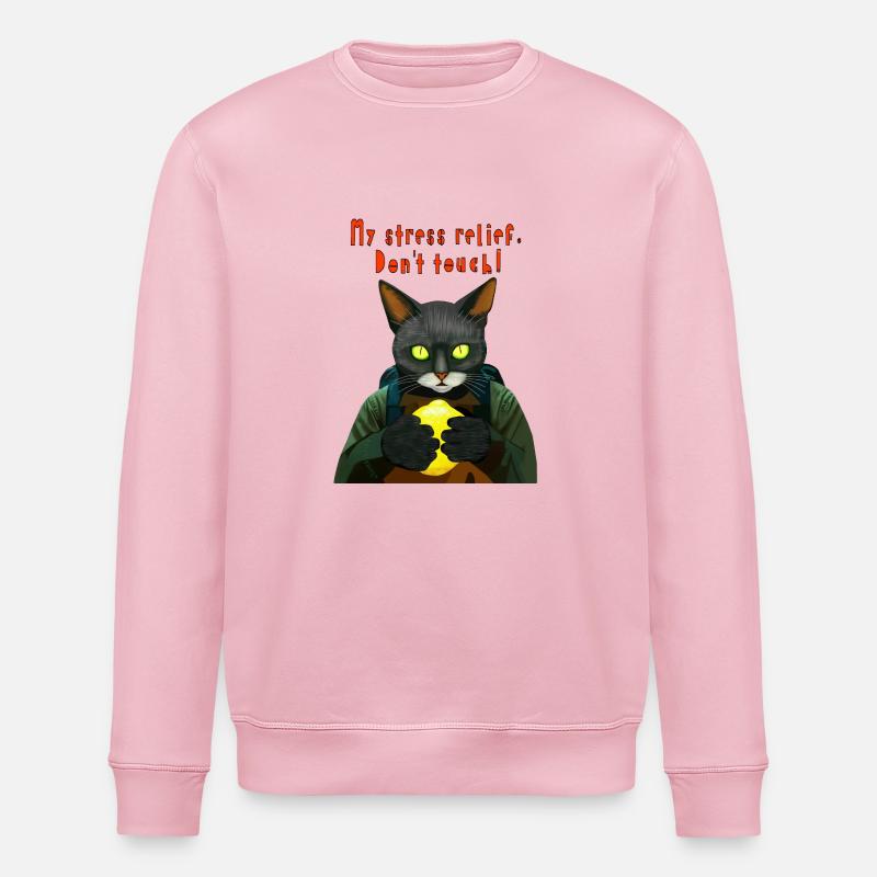 Cyber Black Cat : mon anti-stress - Sweat bio ROLLER Stanley/Stella Unisexe - rose pâle