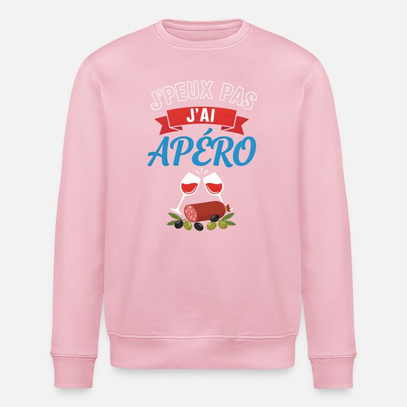 Ich habe Aperitif, Toast und Tapas - Stanley/Stella Unisex Bio-Sweatshirt ROLLER - Hellrosa