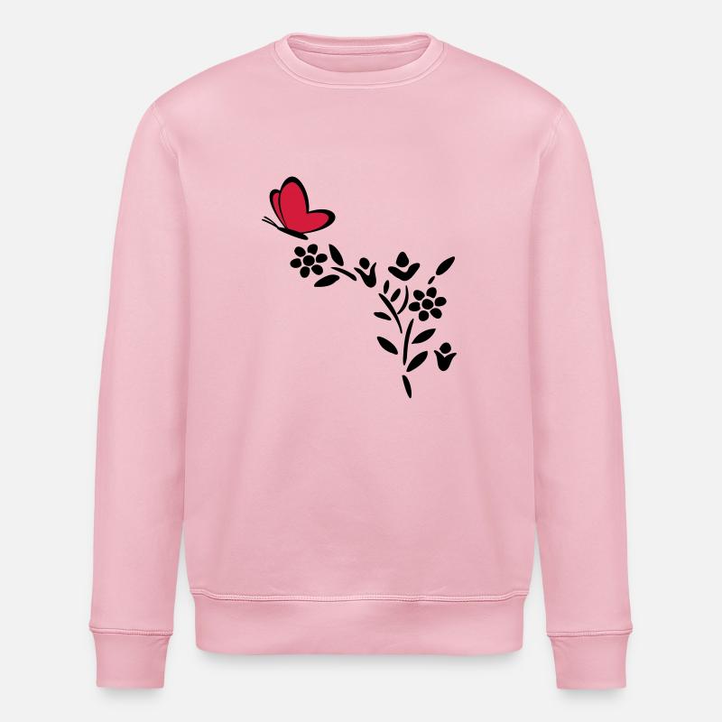 Usine de coeur de papillon - Sweat bio ROLLER Stanley/Stella Unisexe - rose pâle