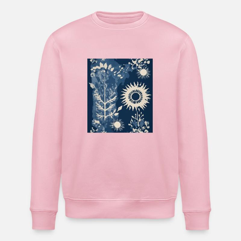 Composition végétale abstraite - Sweat bio ROLLER Stanley/Stella Unisexe - rose pâle