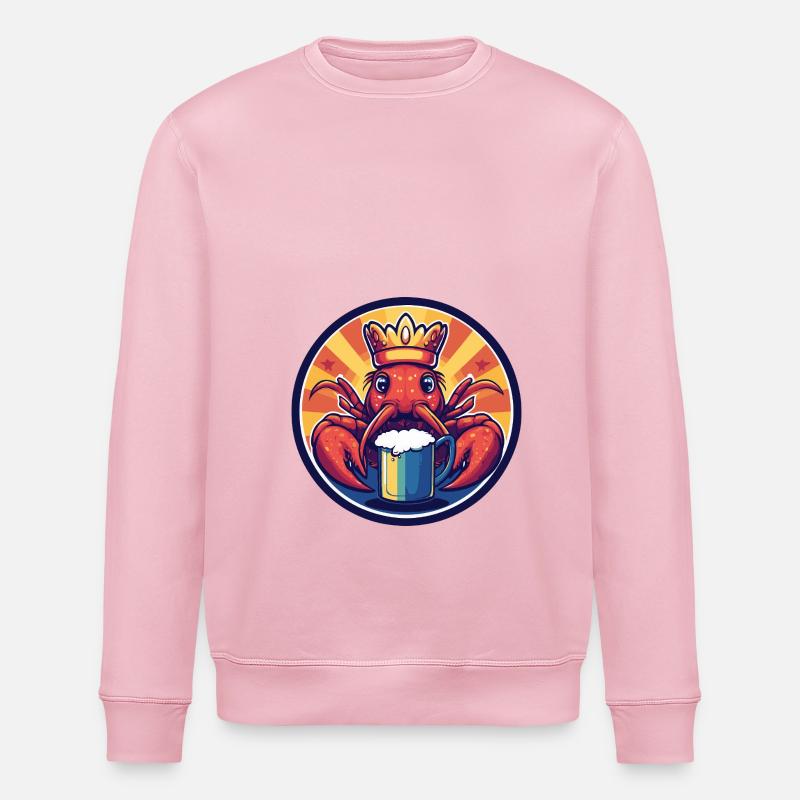 Hummer Krebs Bier - Stanley/Stella Unisex Bio-Sweatshirt ROLLER - Hellrosa