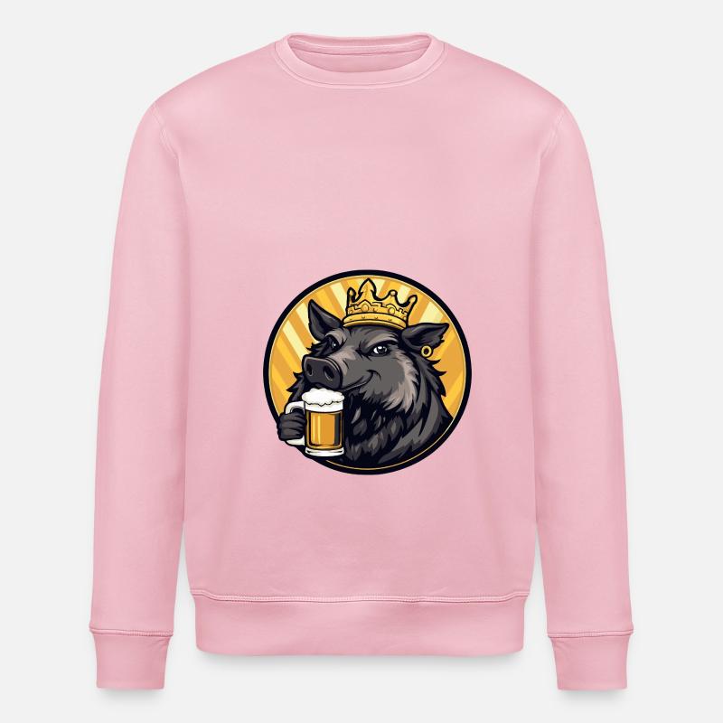Schwein Bier Wildschwein - Stanley/Stella Unisex Bio-Sweatshirt ROLLER - Hellrosa