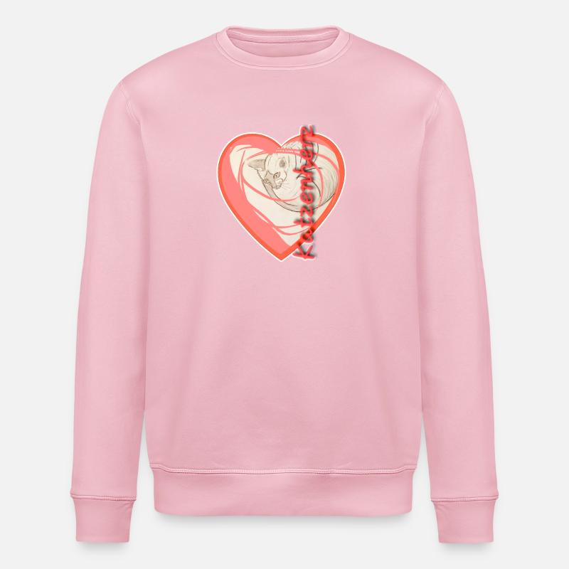 Katzenherz - Stanley/Stella Unisex Bio-Sweatshirt ROLLER - Hellrosa