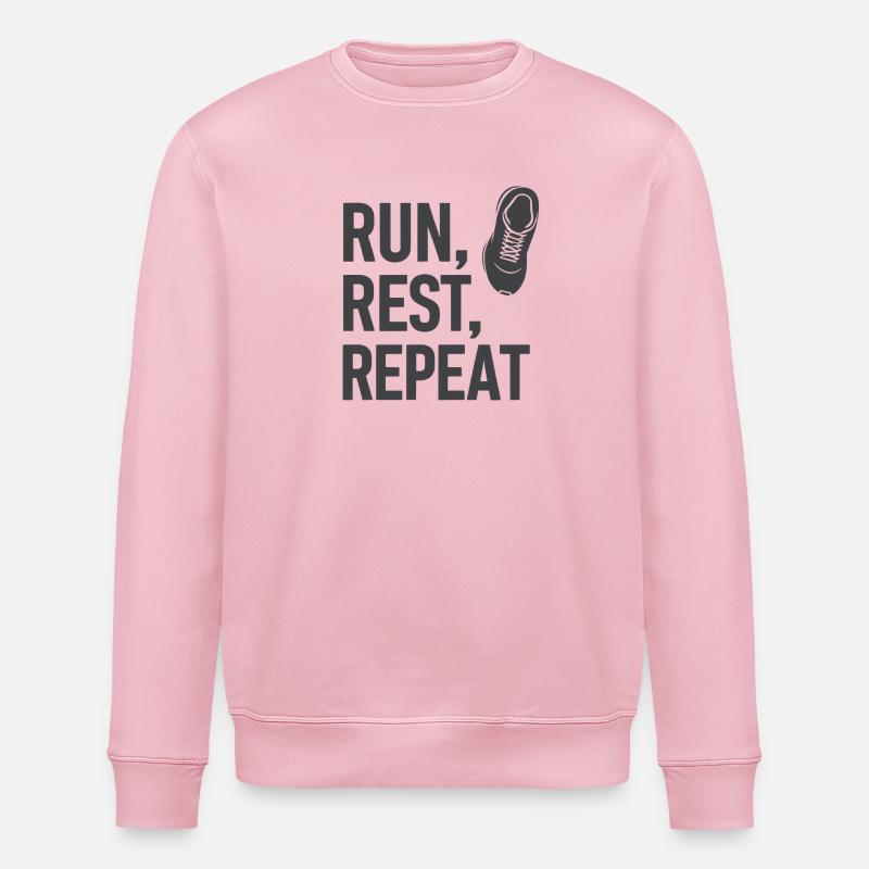 Run & Repeat Motivation - Stanley/Stella Unisex Bio-Sweatshirt ROLLER - Hellrosa