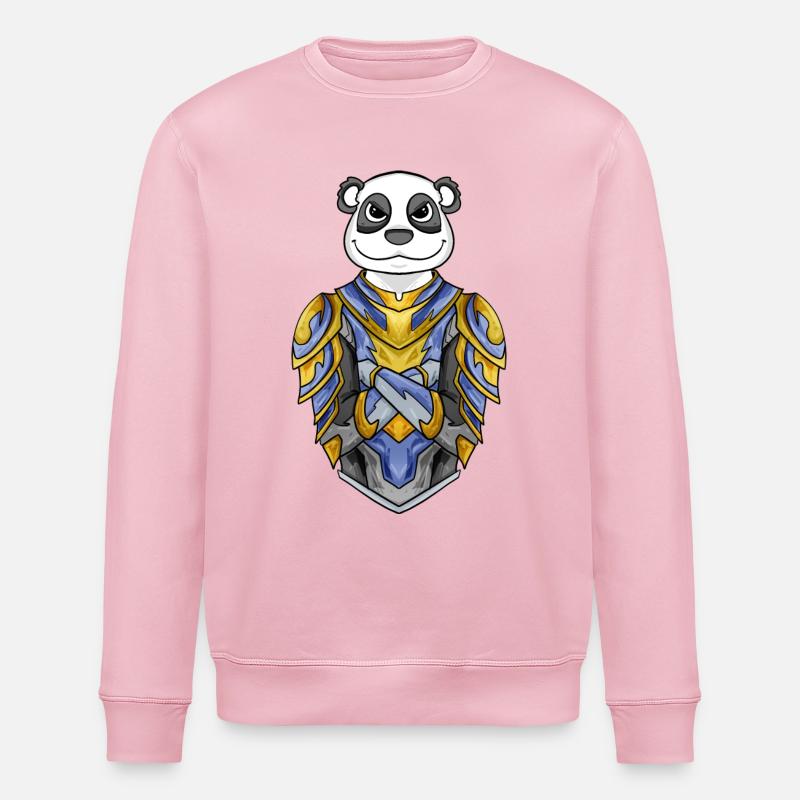 Ritter Panda cool - Stanley/Stella Unisex Bio-Sweatshirt ROLLER - Hellrosa