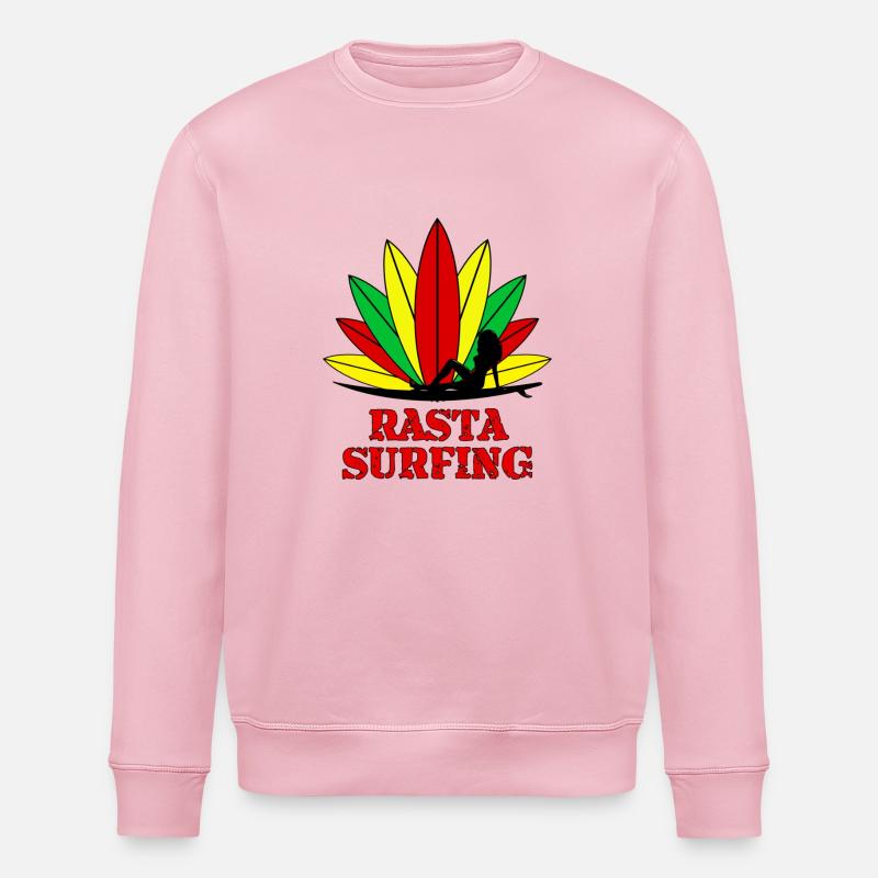 rasta surfing - Stanley/Stella Unisex Bio-Sweatshirt ROLLER - Hellrosa