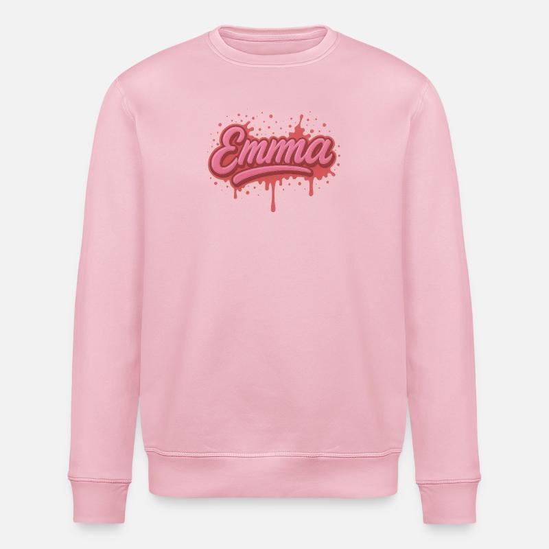 Graffiti-Name Emma Geschenk Ideal druckbar - Stanley/Stella Unisex Bio-Sweatshirt ROLLER - Hellrosa