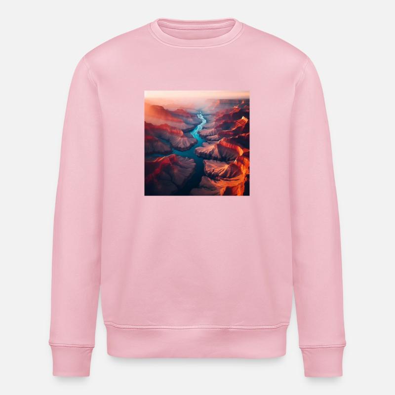Fluss Landschaft - Stanley/Stella Unisex Bio-Sweatshirt ROLLER - Hellrosa