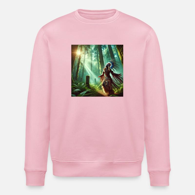 Schamane in Trance (A) - Stanley/Stella Unisex Bio-Sweatshirt ROLLER - Hellrosa