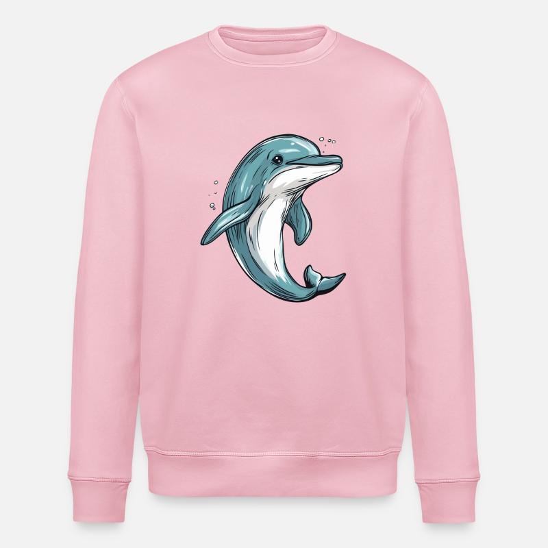 Little dolphin - Stanley/Stella ROLLER Unisex Organic Sweatshirt - cotton pink