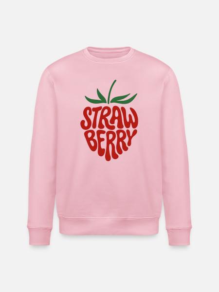 Erdbeere – Ästhetische Retro-Fruchtgrafikgestaltung - Stanley/Stella Unisex Bio-Sweatshirt ROLLER - Hellrosa