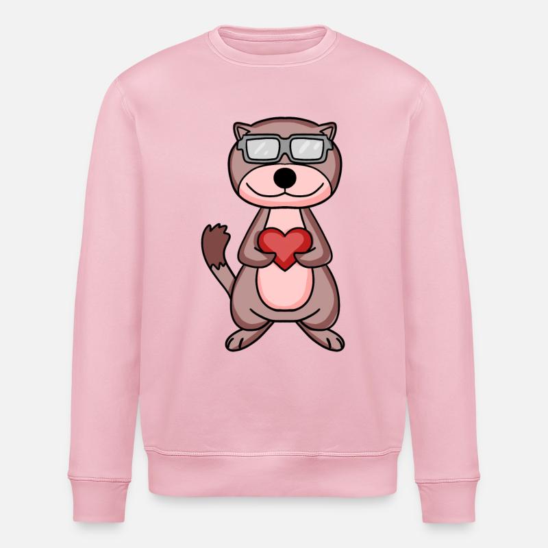 Wiesel mit Herz - Stanley/Stella Unisex Bio-Sweatshirt ROLLER - Hellrosa