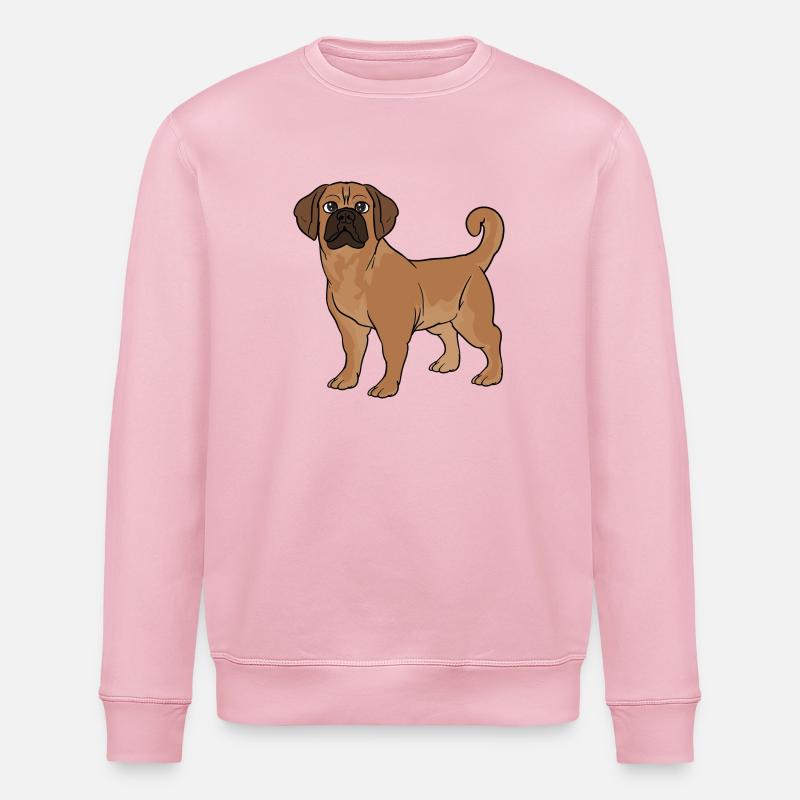 Puggle beagle carlin - Sweat bio ROLLER Stanley/Stella Unisexe - rose pâle