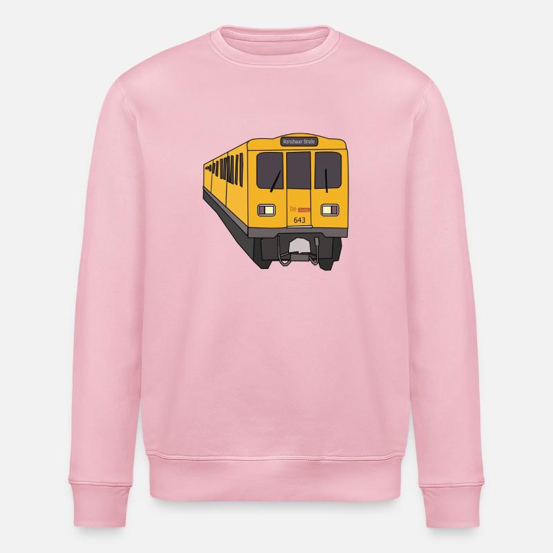 Train jaune - Sweat bio ROLLER Stanley/Stella Unisexe - rose pâle