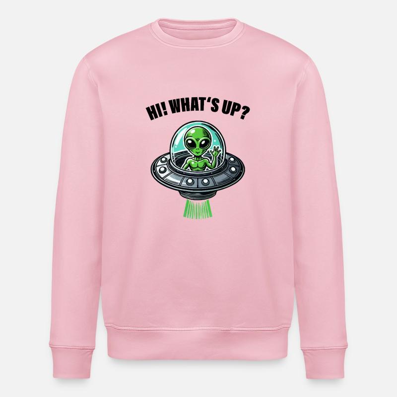 ufo alien hi - Stanley/Stella Unisex Bio-Sweatshirt ROLLER - Hellrosa