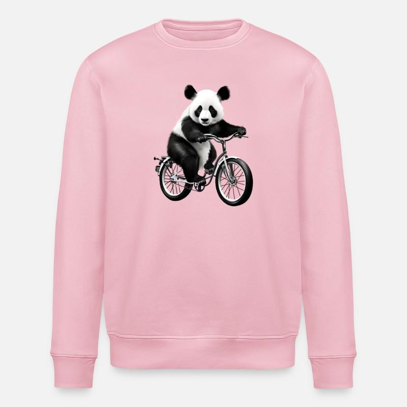 Panda à vélo - Sweat bio ROLLER Stanley/Stella Unisexe - rose pâle
