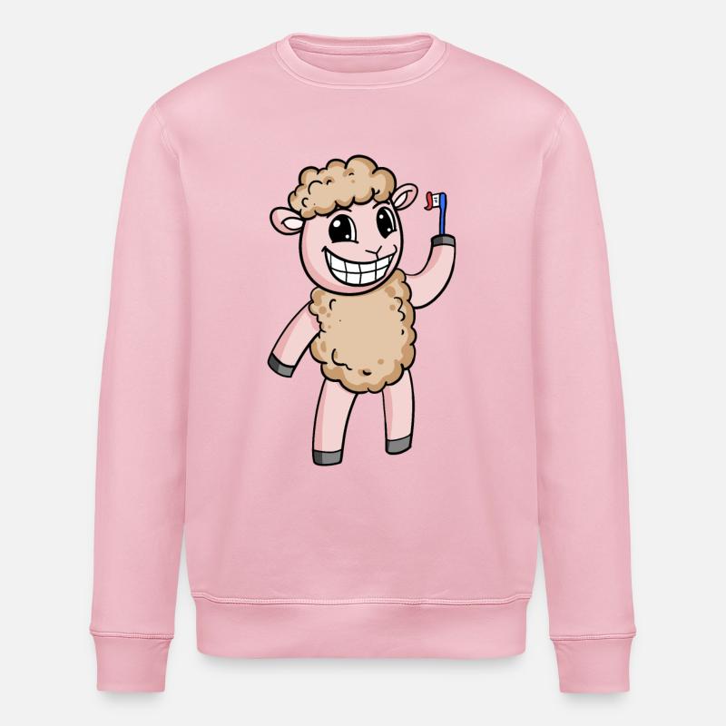 Moutons avec brosse à dents - Sweat bio ROLLER Stanley/Stella Unisexe - rose pâle